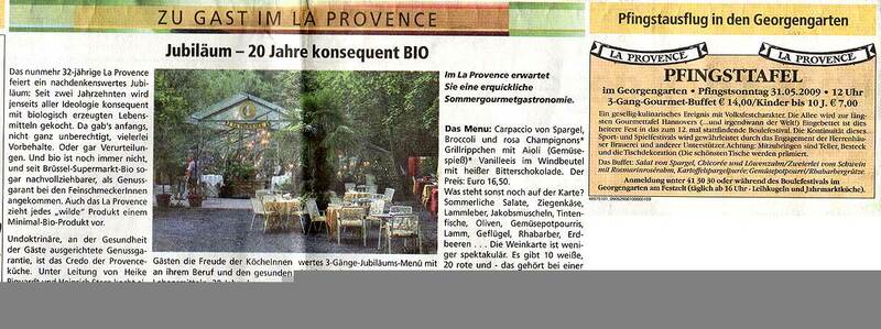 Jubiläum - 20Jahre BIO / Pfingsttafel