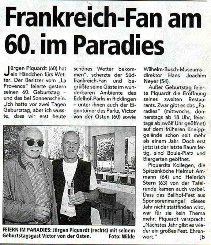 Jürgen Piquardt 60er Geburtstag